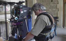 steadicam op Dion Casey preps the D-20's first ride...
